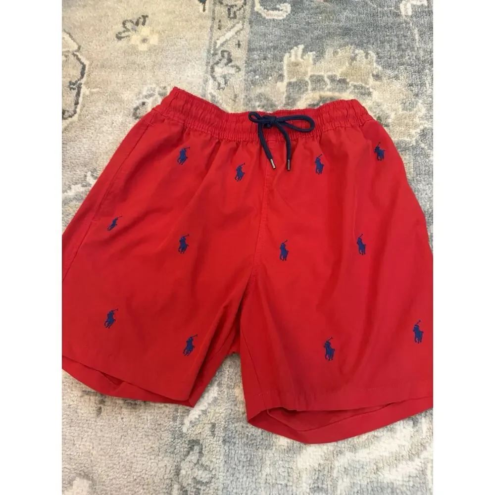 Polo Ralph Lauren logo-embroidered drawstring swim shorts Trunks Red 5.5